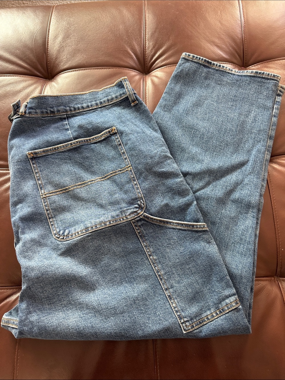 Old Navy Men's Light Blue Relaxed Carpenter Jeans